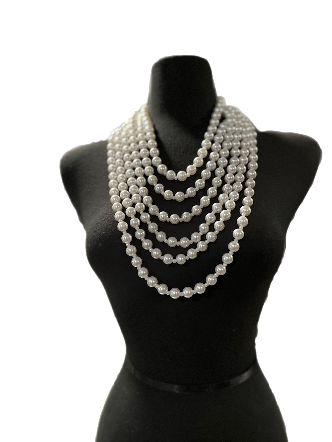 The Marquise Multi - Layer Pearl Strand Bib Necklace - Trufacebygrace