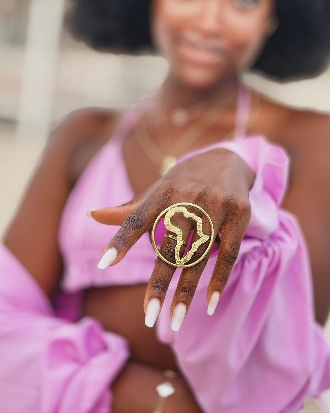 The Motherland / African map circular ring - Trufacebygrace