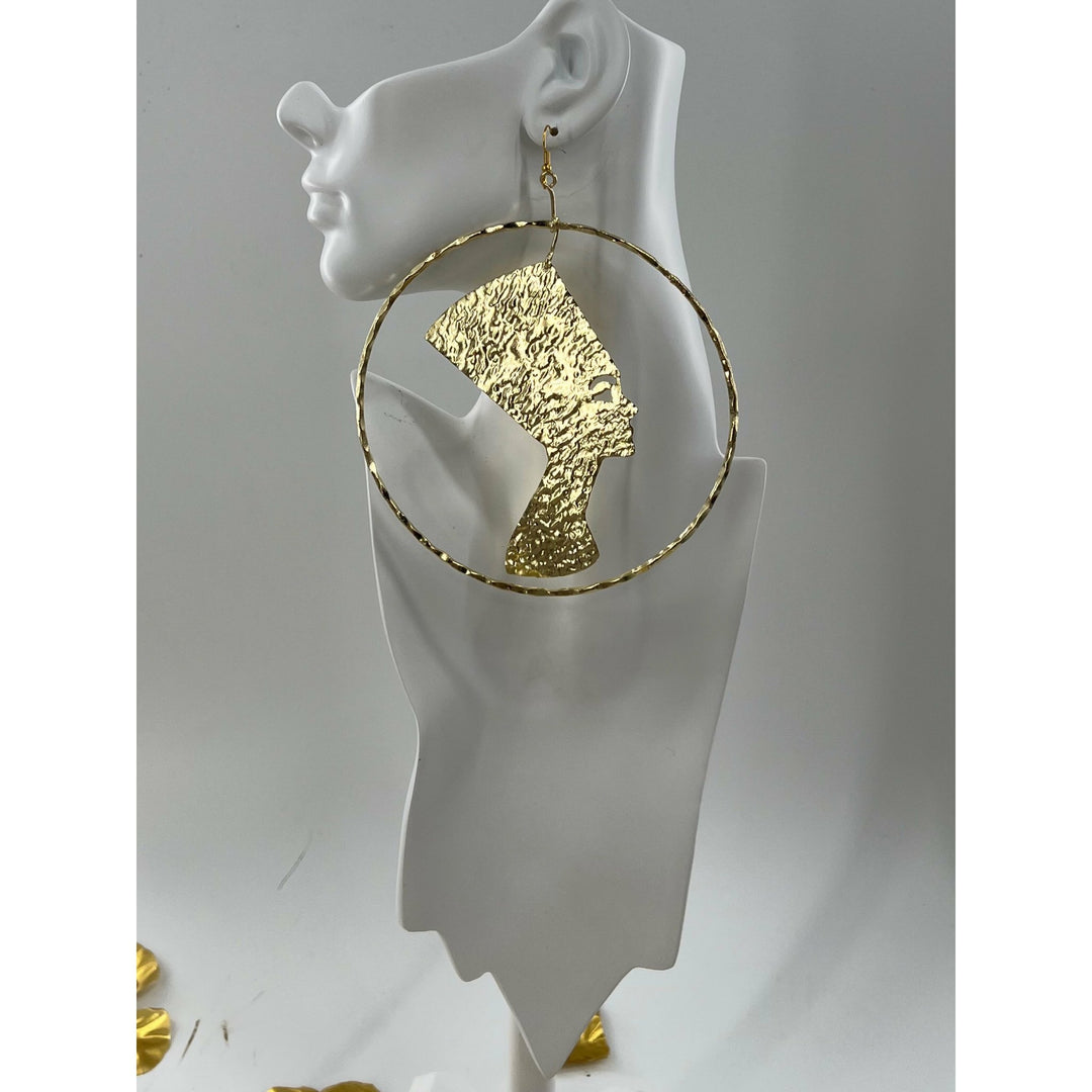 The Queen Nefertiti Circular Statement Earrings - Trufacebygrace