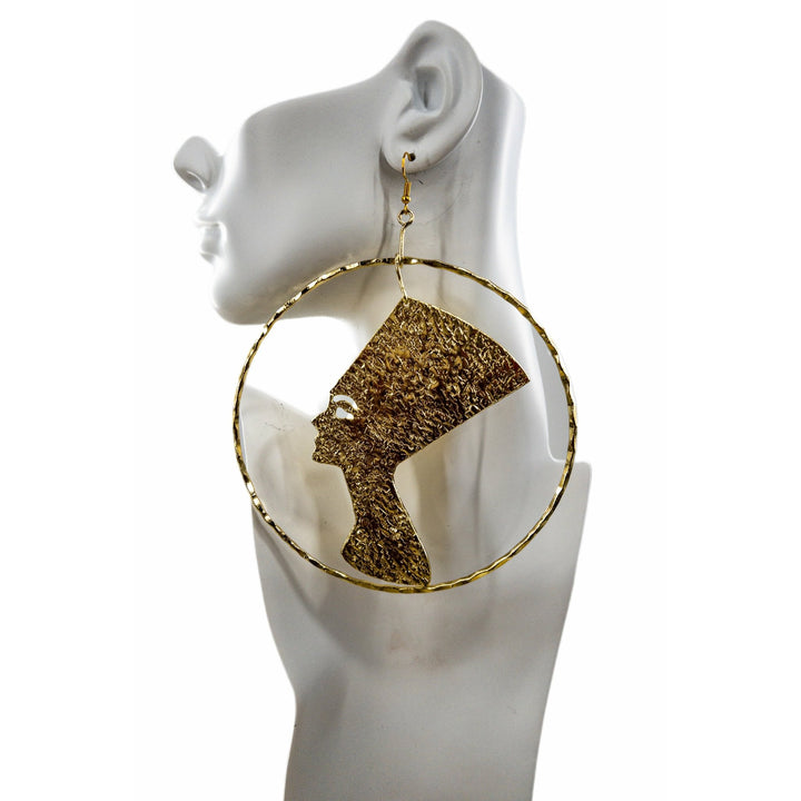 The Queen Nefertiti Circular Statement Earrings - Trufacebygrace