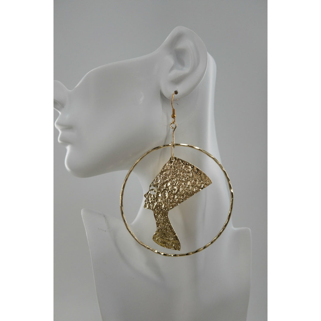 The Queen Nefertiti Circular Statement Earrings - Trufacebygrace