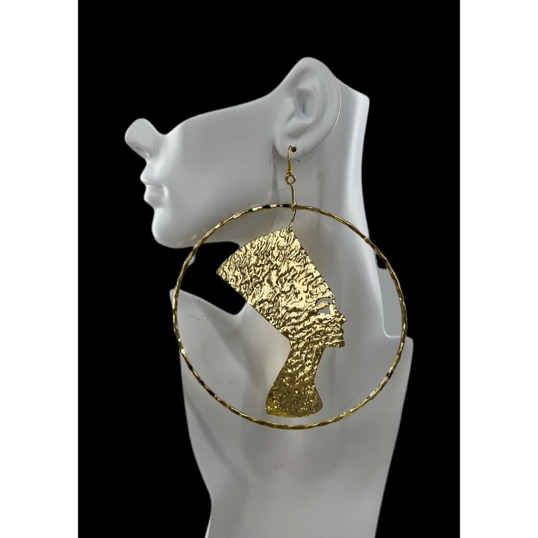 The Queen Nefertiti Circular Statement Earrings - Trufacebygrace