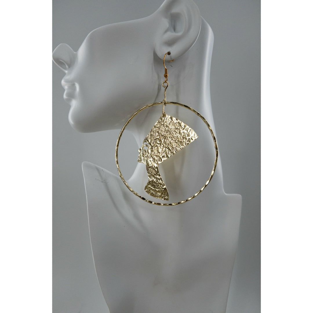 The Queen Nefertiti Circular Statement Earrings - Trufacebygrace