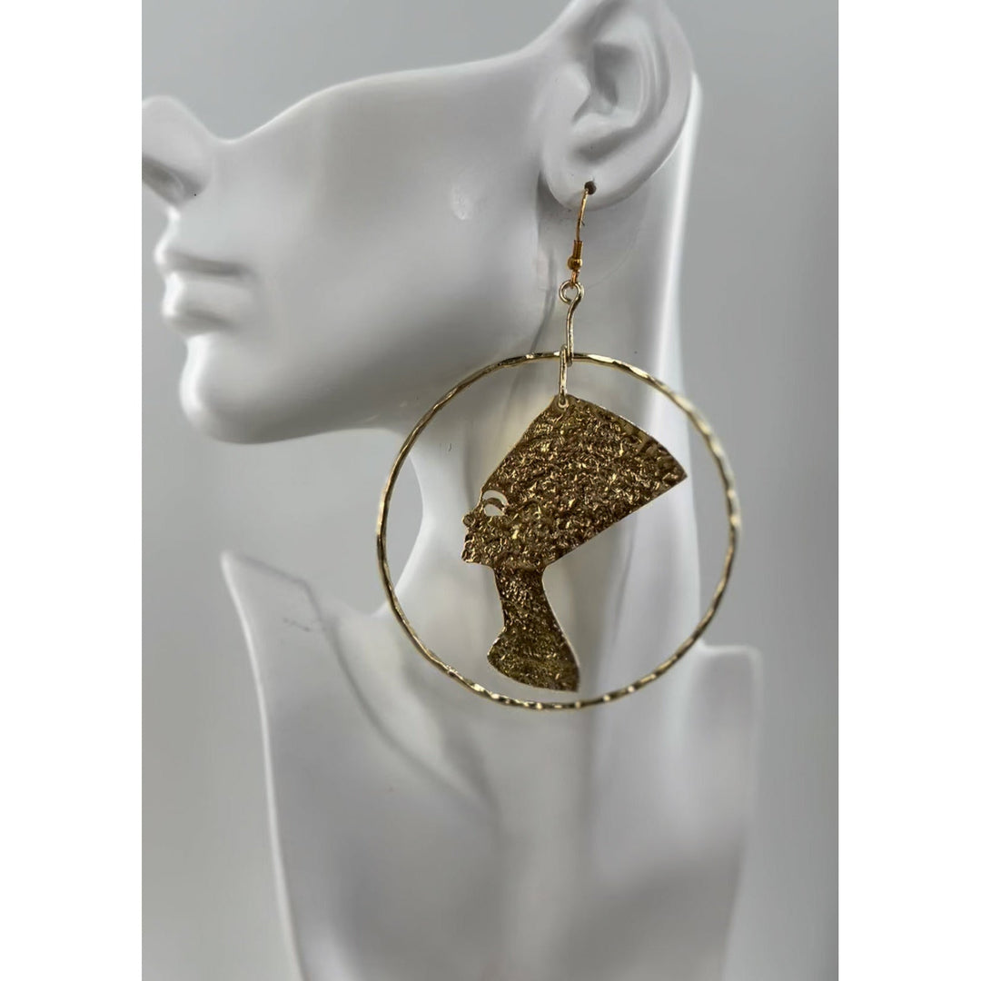 The Queen Nefertiti Circular Statement Earrings - Trufacebygrace