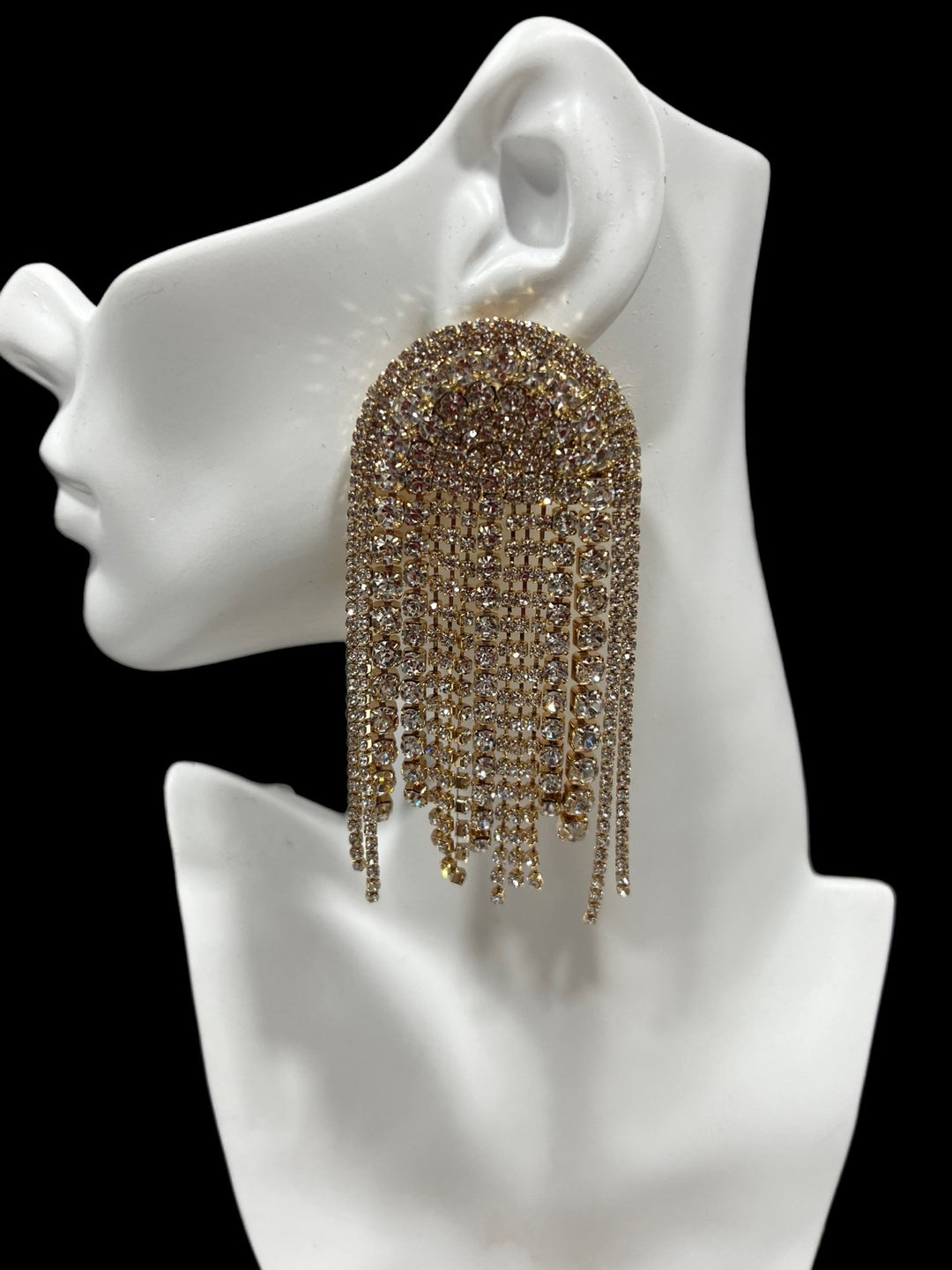 The Rhinestone Arch Earrings - Trufacebygrace