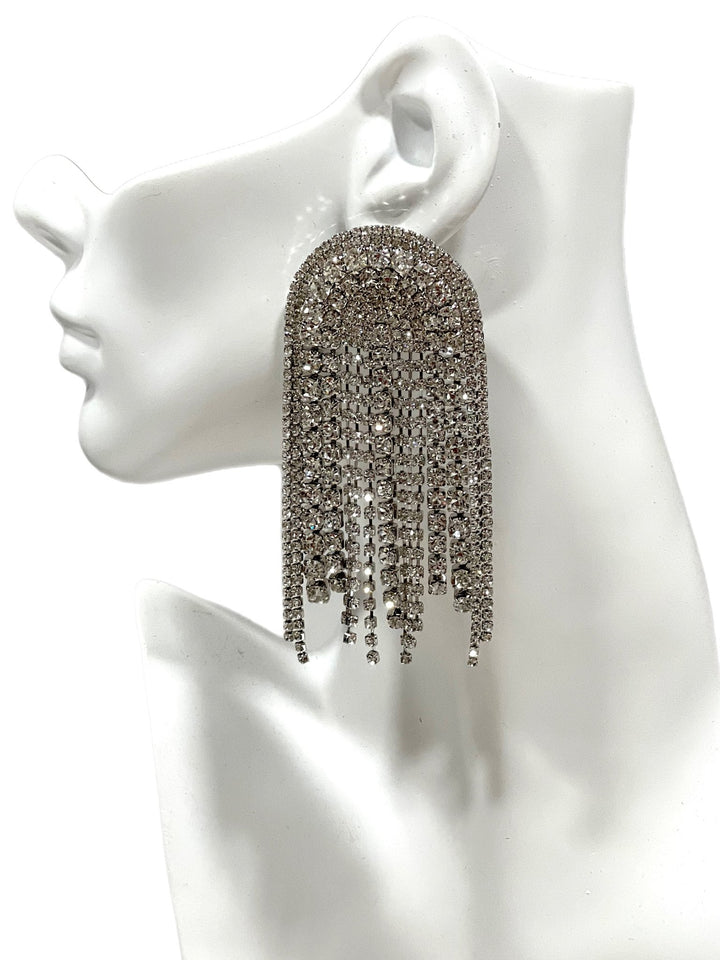 The Rhinestone Arch Earrings - Trufacebygrace