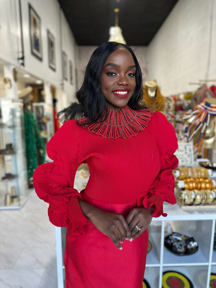 The Ruffle Sleeve Pleated Top / shirt - Trufacebygrace