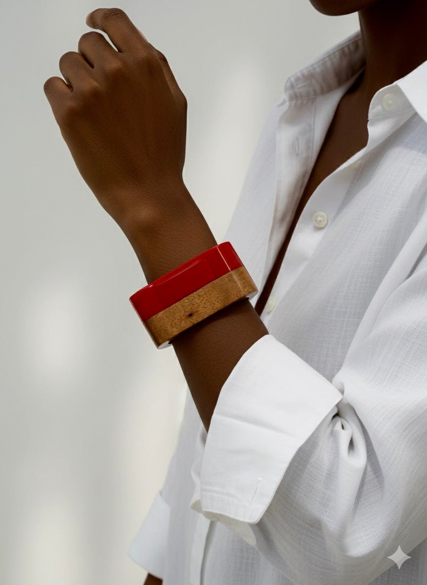 The Sedona Cuff: Two - Tone Wood & Resin Bangle - Trufacebygrace