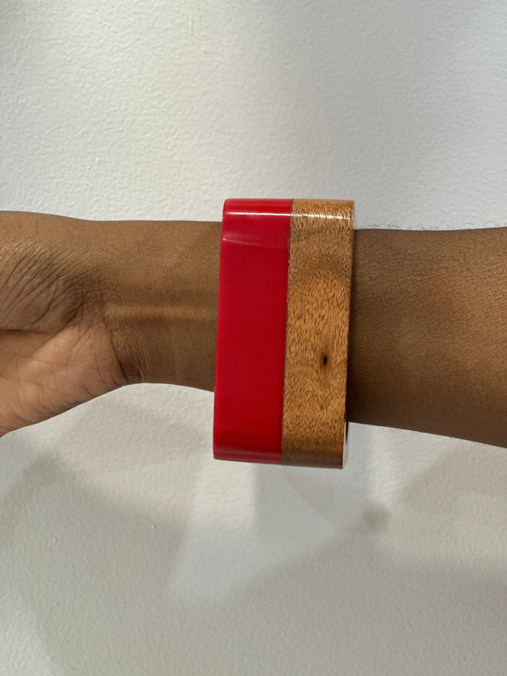 The Sedona Cuff: Two - Tone Wood & Resin Bangle - Trufacebygrace