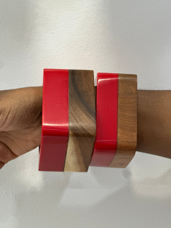 The Sedona Cuff: Two - Tone Wood & Resin Bangle - Trufacebygrace