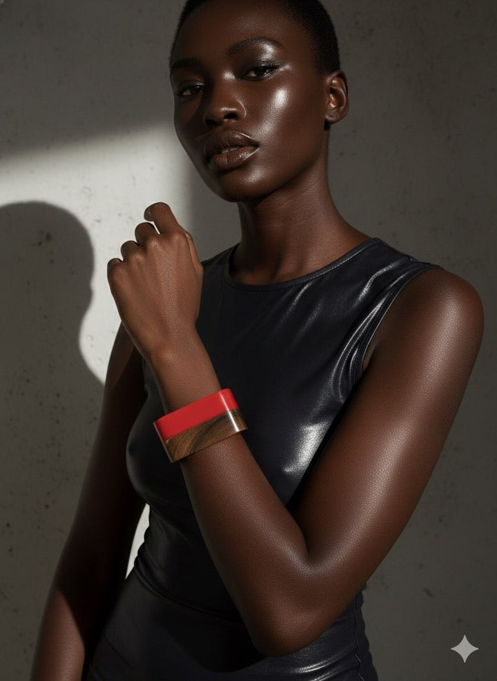 The Sedona Cuff: Two - Tone Wood & Resin Bangle - Trufacebygrace