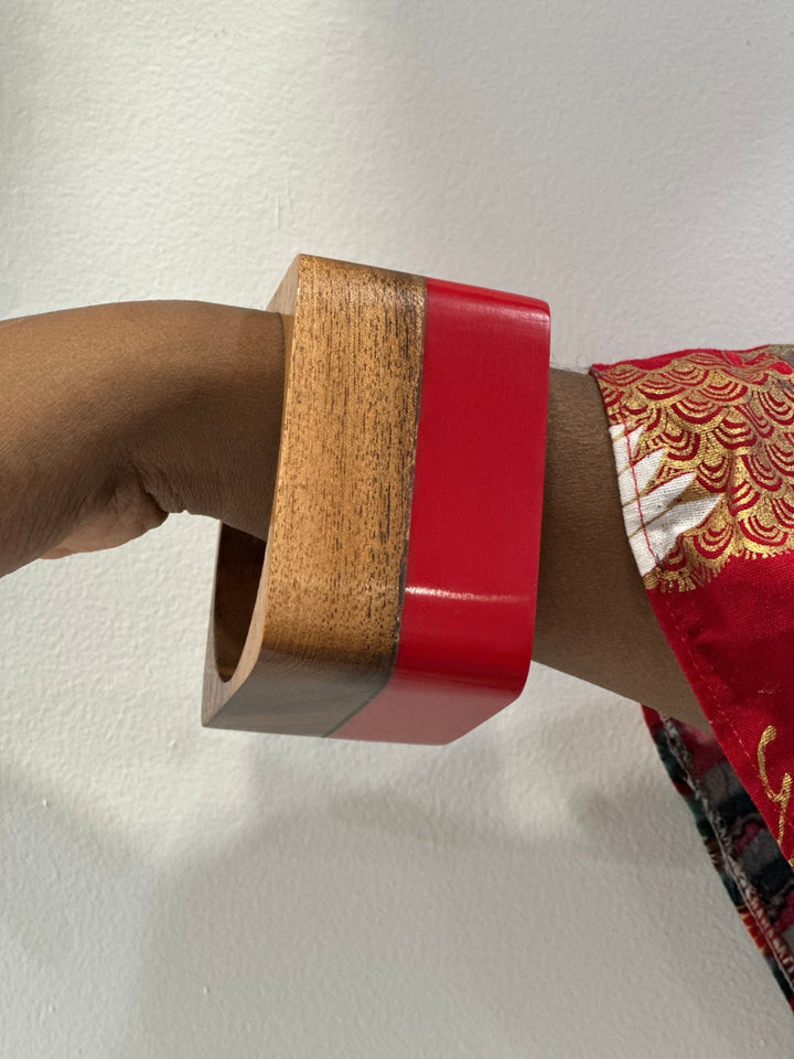 The Sedona Cuff: Two - Tone Wood & Resin Bangle - Trufacebygrace