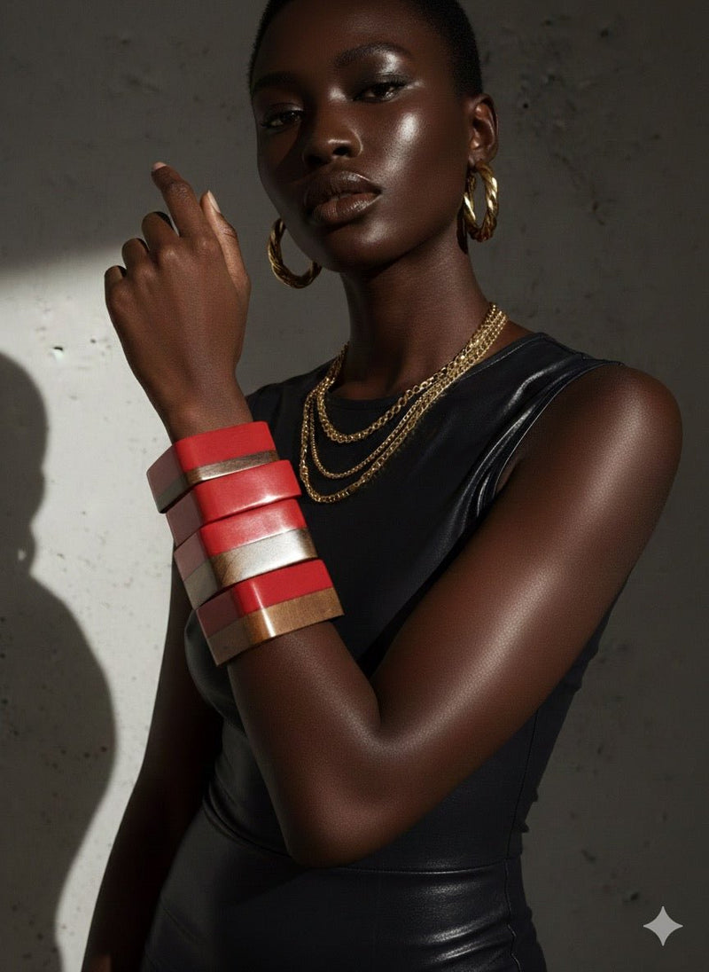 The Sedona Cuff: Two - Tone Wood & Resin Bangle - Trufacebygrace