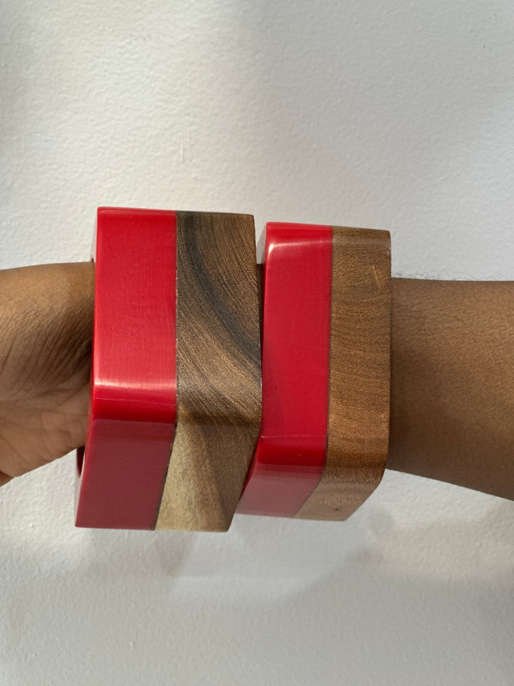 The Sedona Cuff: Two - Tone Wood & Resin Bangle - Trufacebygrace