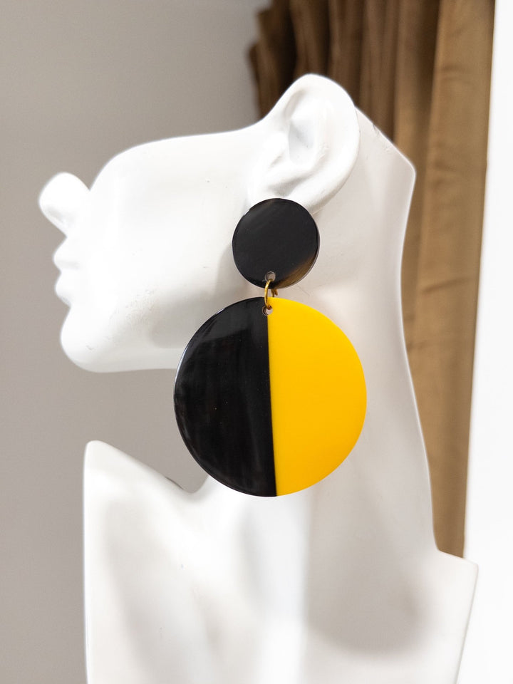 The Yellow Divide Statement Earrings - Trufacebygrace