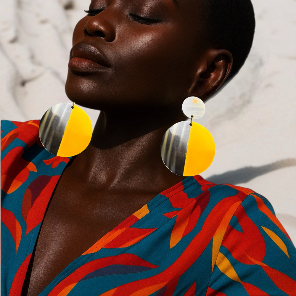 The Yellow Divide Statement Earrings - Trufacebygrace