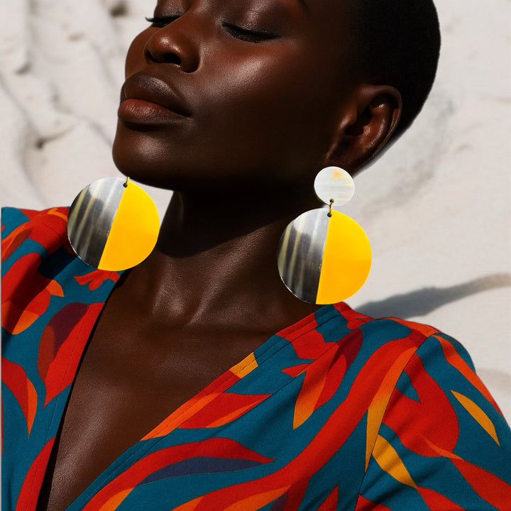 The Yellow Divide Statement Earrings - Trufacebygrace