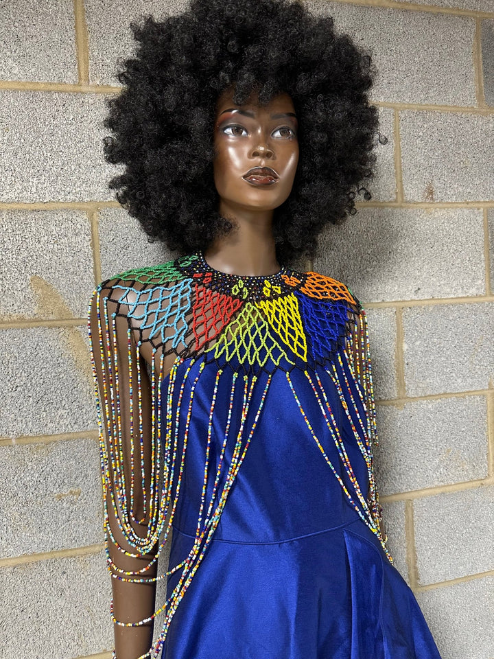 The Zuluzan beaded body piece/ necklace - Trufacebygrace