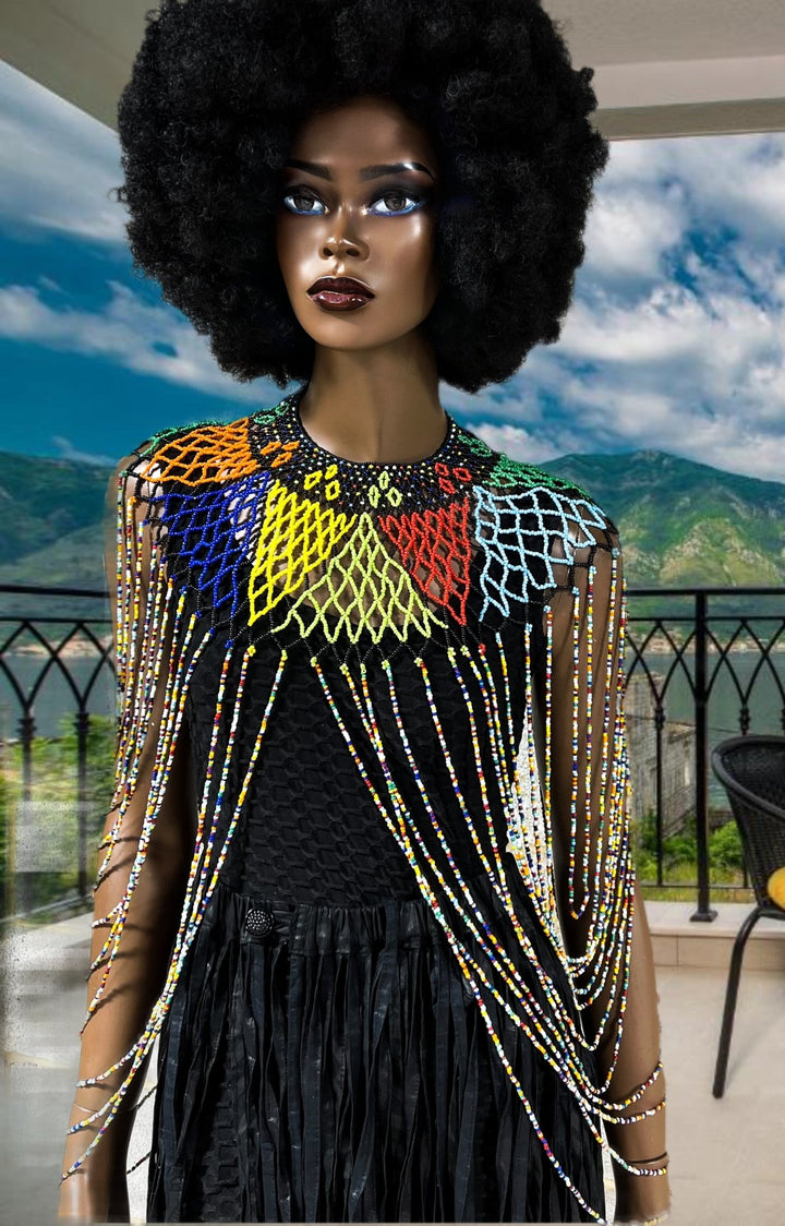 The Zuluzan beaded body piece/ necklace - Trufacebygrace