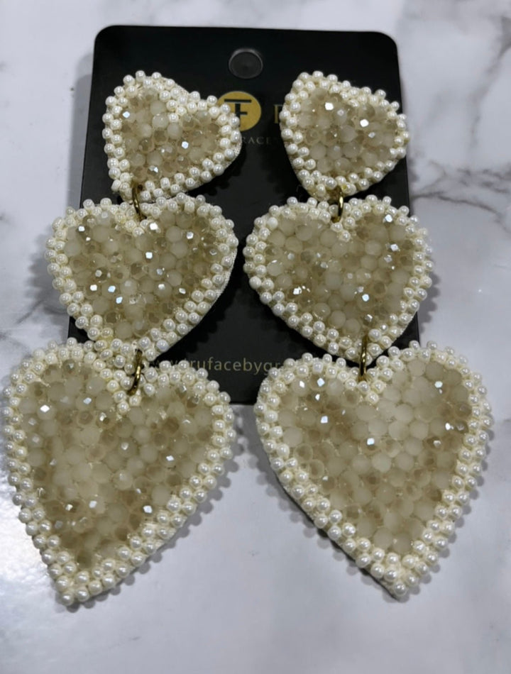 Three tier heart shaped Earrings - Trufacebygrace