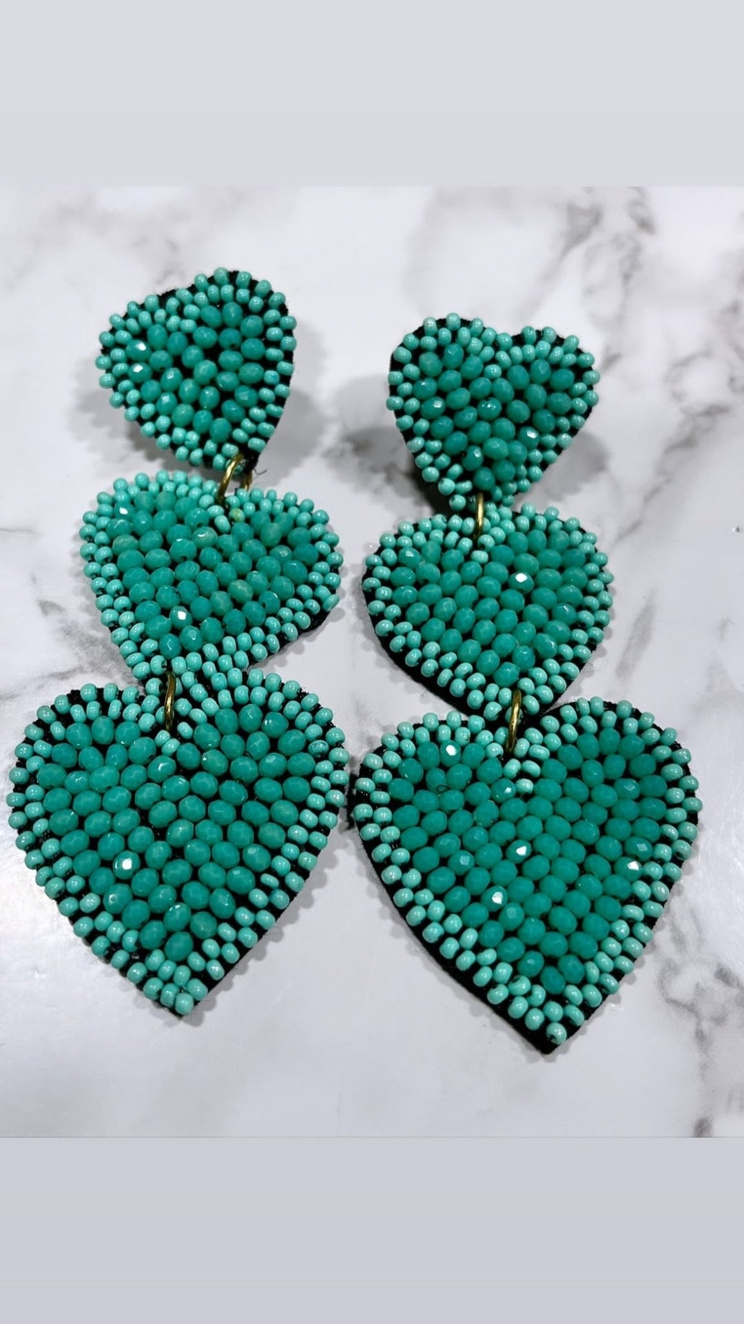 Three tier heart shaped Earrings - Trufacebygrace