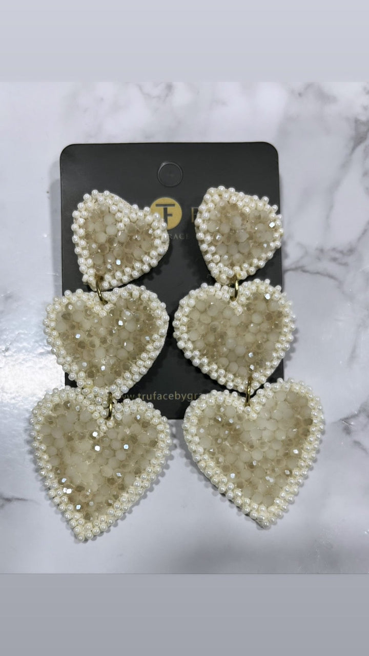 Three tier heart shaped Earrings - Trufacebygrace