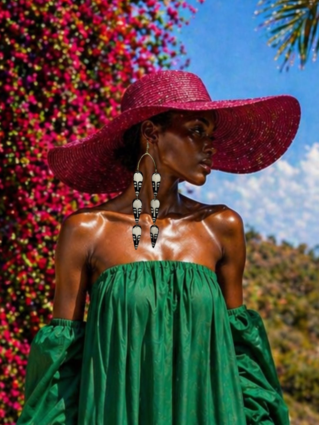Tribal Face Mask Earrings - Trufacebygrace