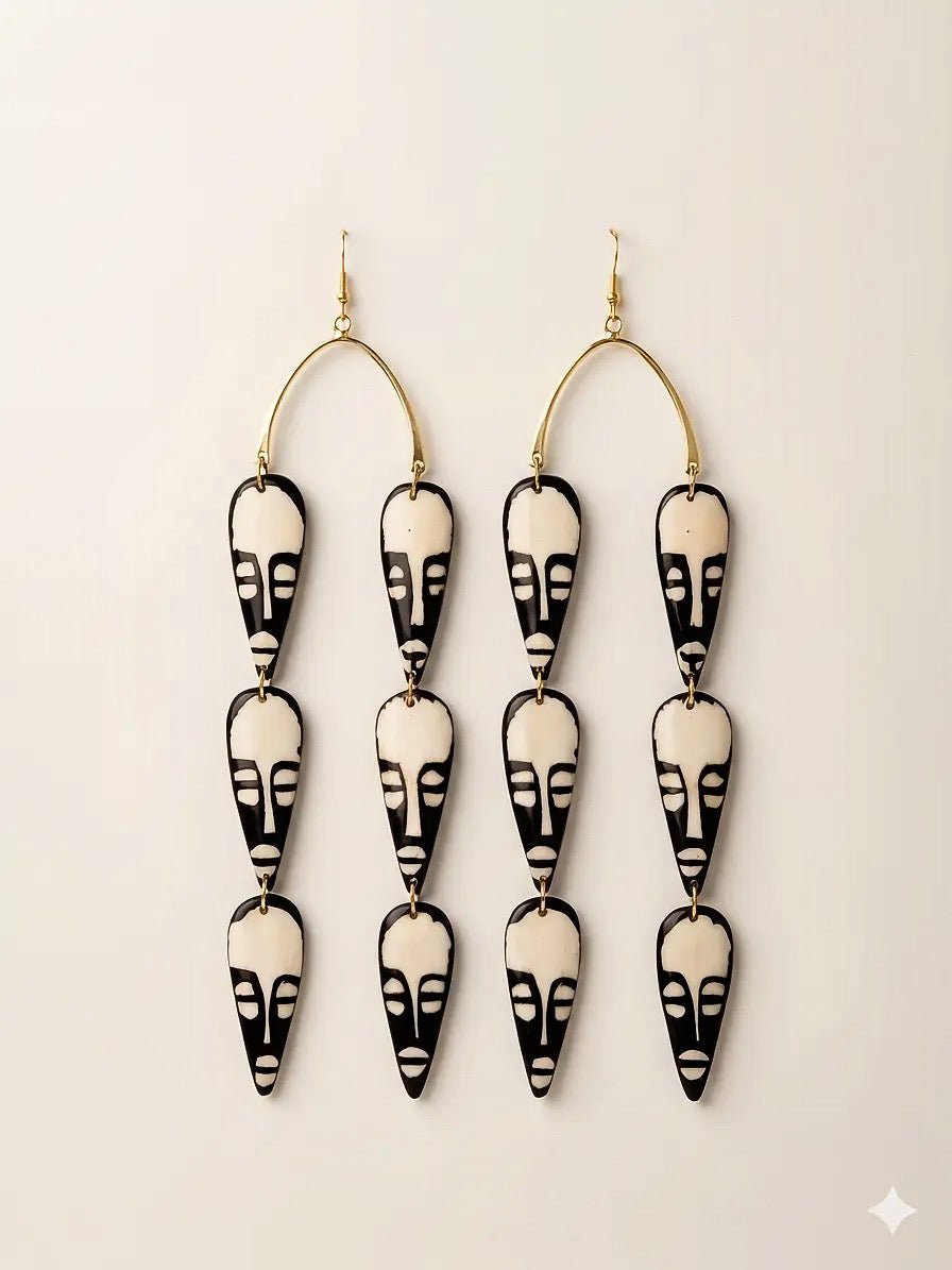 Tribal Face Mask Earrings - Trufacebygrace