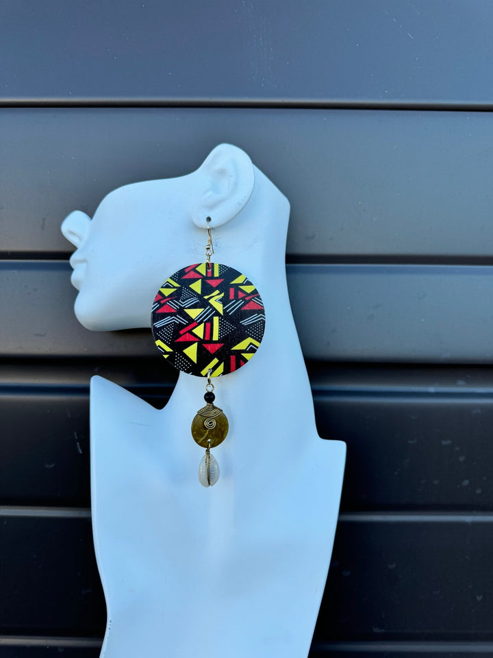 Tribal Luxe Cowry & Wood Earrings - Trufacebygrace