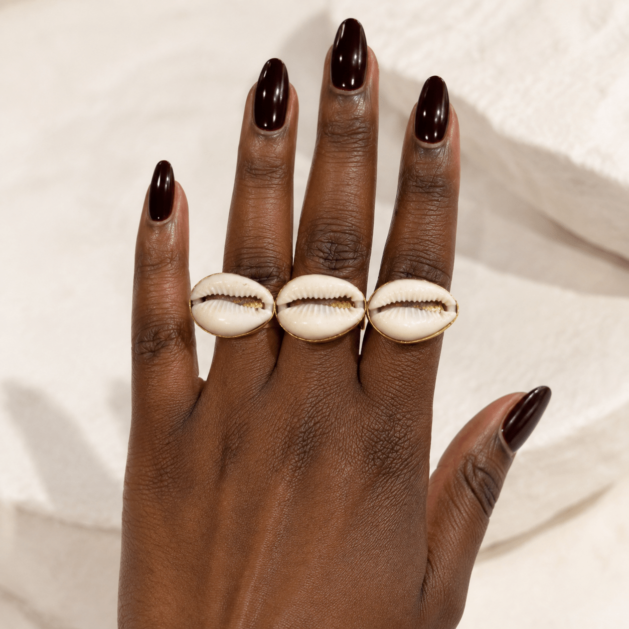 Triple Cowry Statement Ring - Trufacebygrace