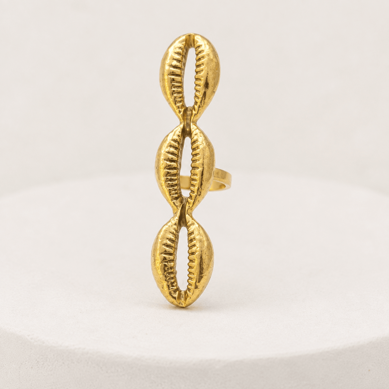 Triple Cowry Statement Ring - Trufacebygrace