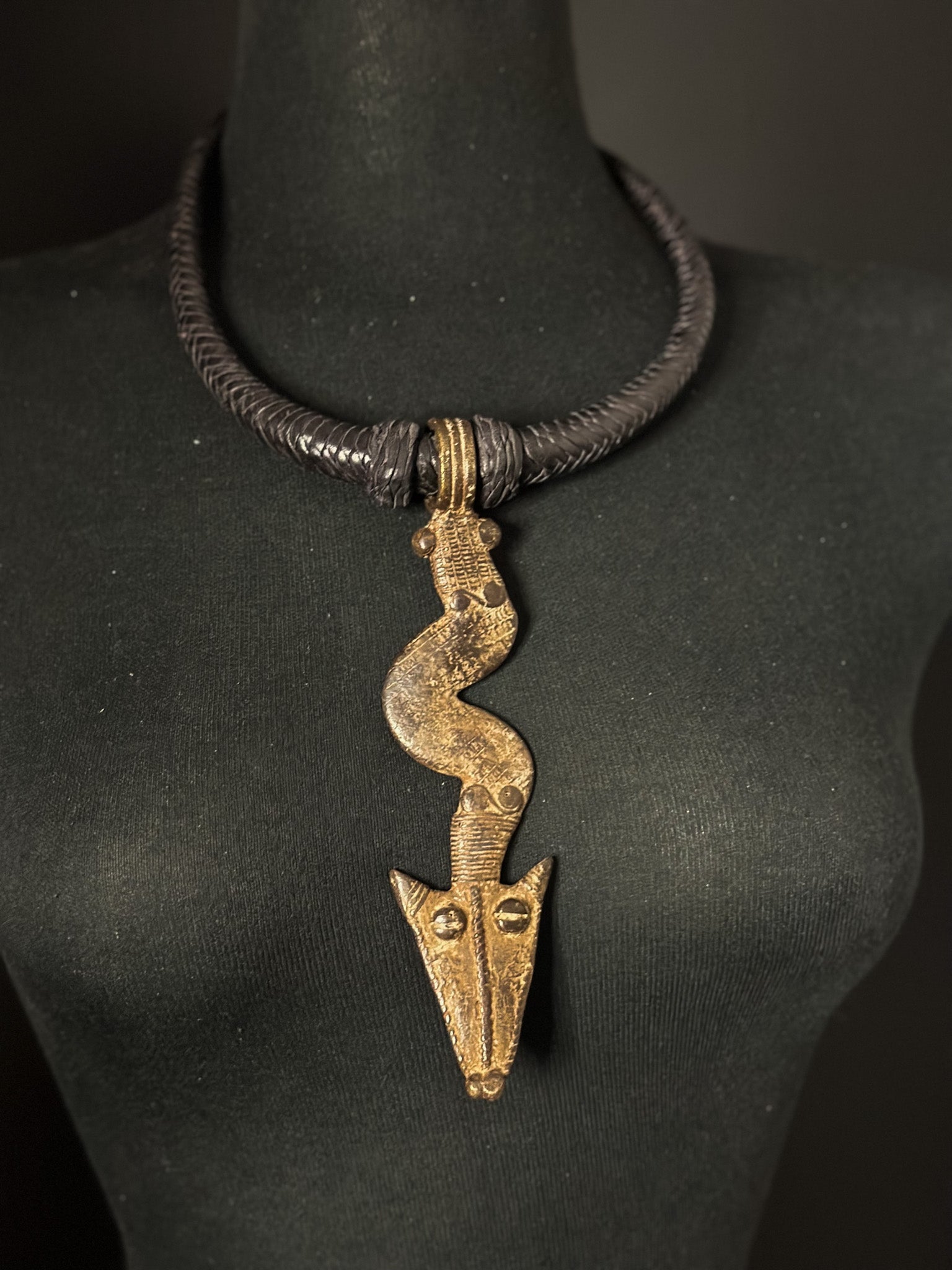 Tuareg / Berber Vintage Metal and Leather Necklace - Trufacebygrace
