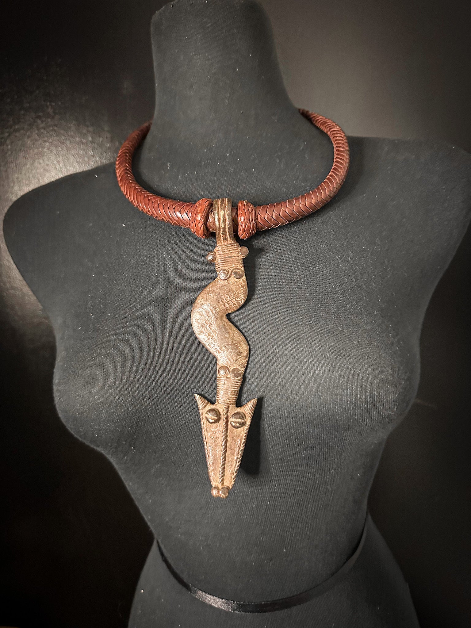 Tuareg / Berber Vintage Metal and Leather Necklace - Trufacebygrace