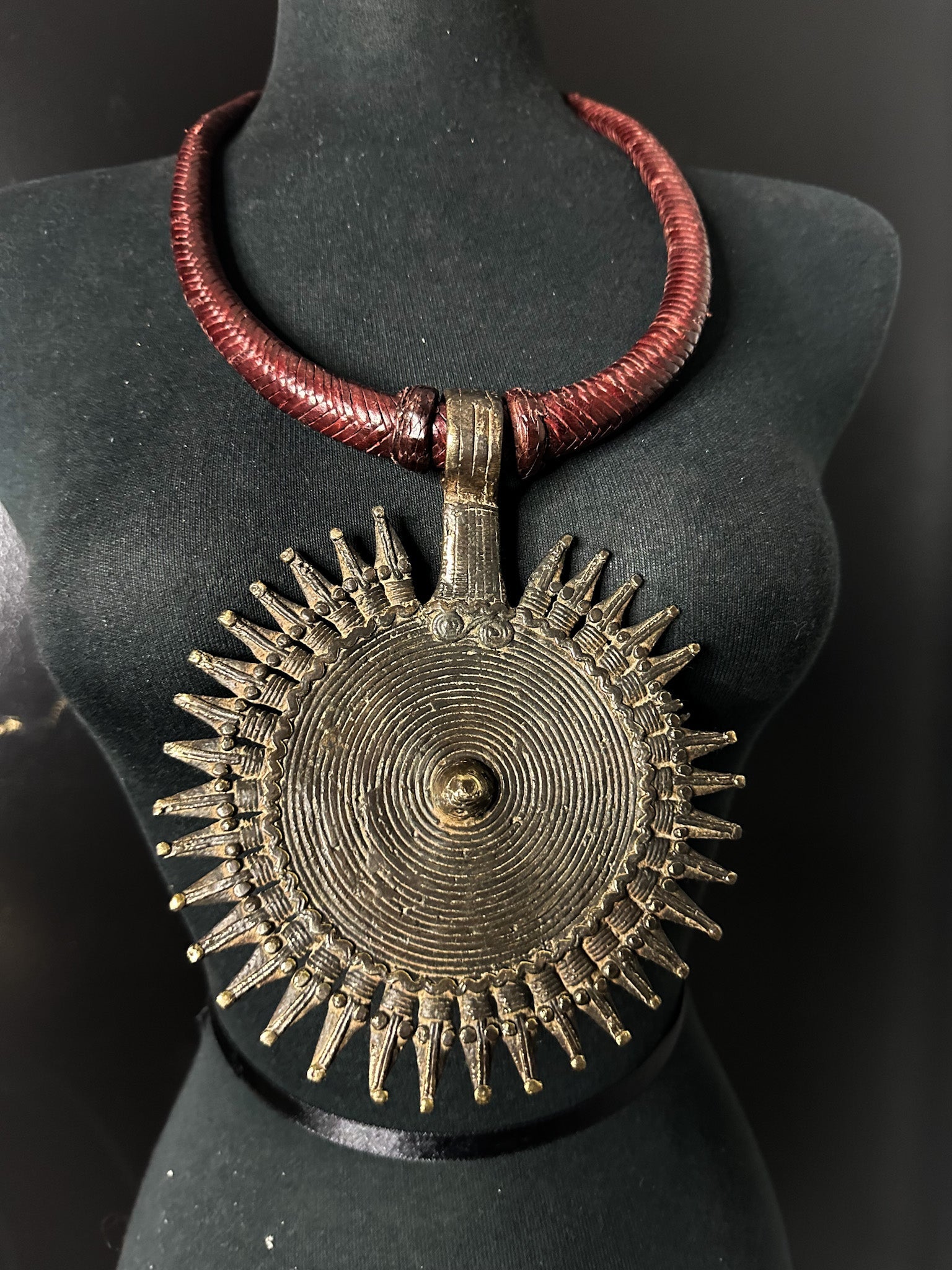 Tuareg / Berber Vintage Metal and Leather Necklace - Trufacebygrace