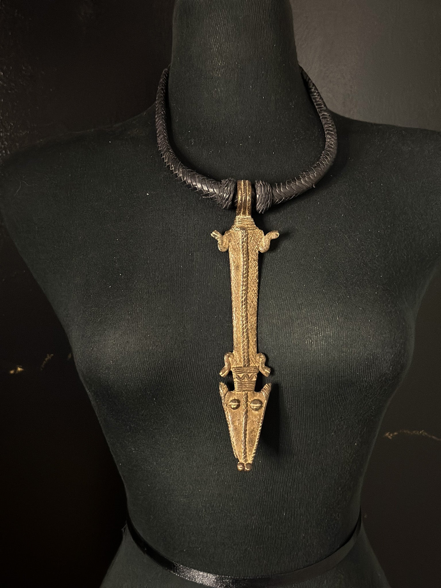 Tuareg / Berber Vintage Metal and Leather Necklace - Trufacebygrace