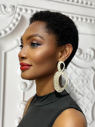 Twiga Textured Oval Drop Earrings - Trufacebygrace