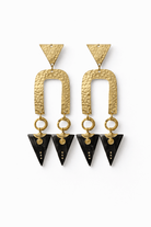 Unevee Hammered Brass and Horn Earrings - Trufacebygrace