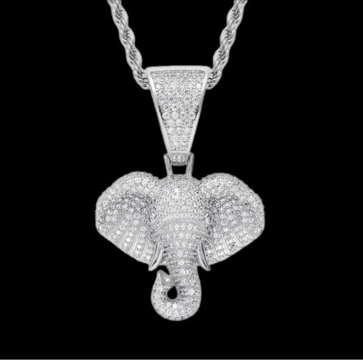 Unisex Elephant head bling necklace - Trufacebygrace