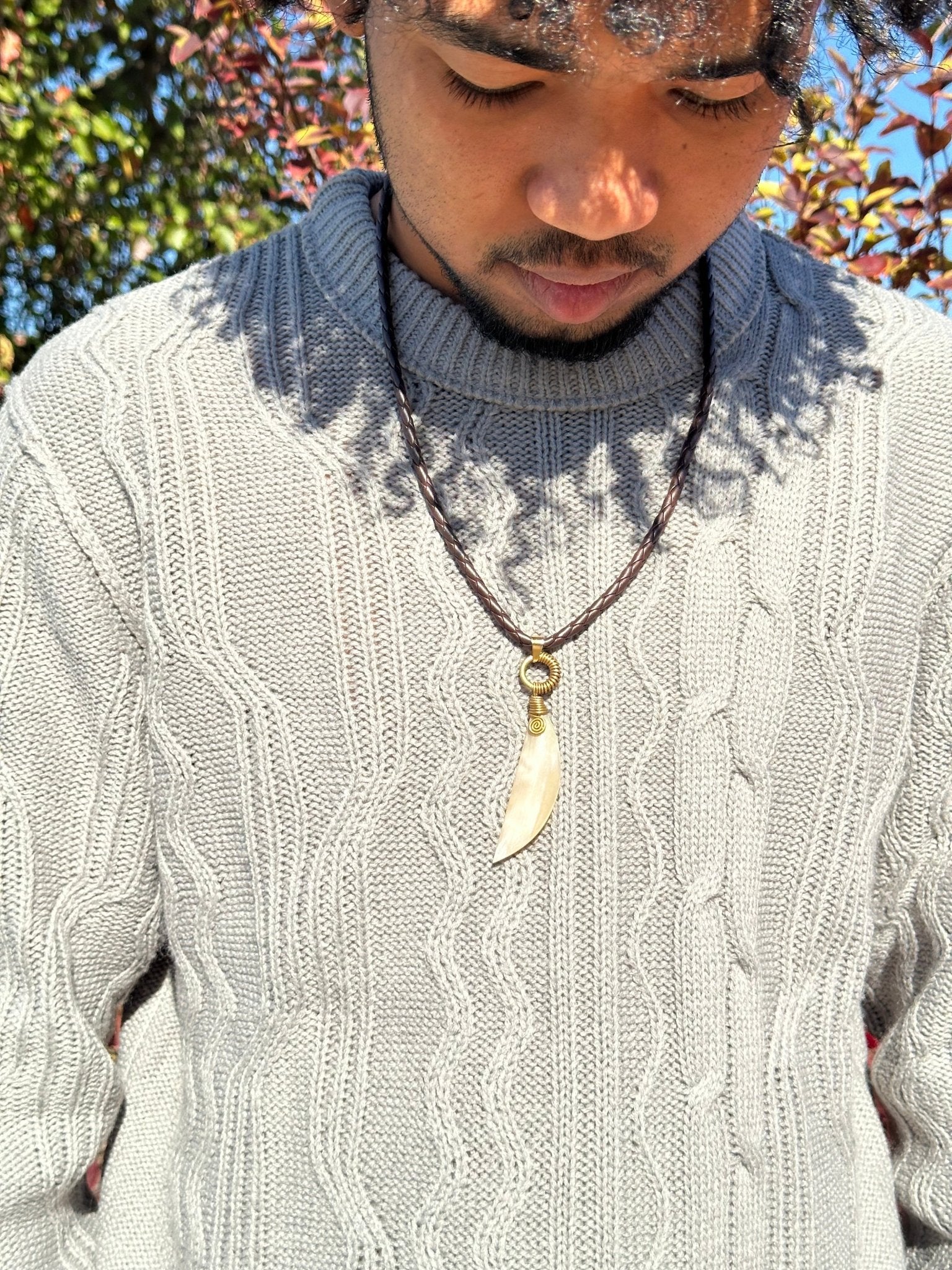 Unisex Horn Earrings / Necklace Set - Mwanza - Trufacebygrace