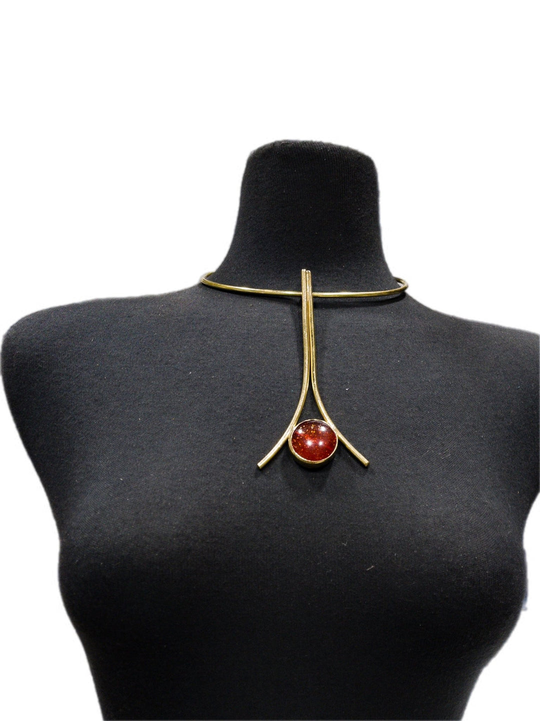 Upinde Tower Brass with Glass Stone Necklace - Trufacebygrace