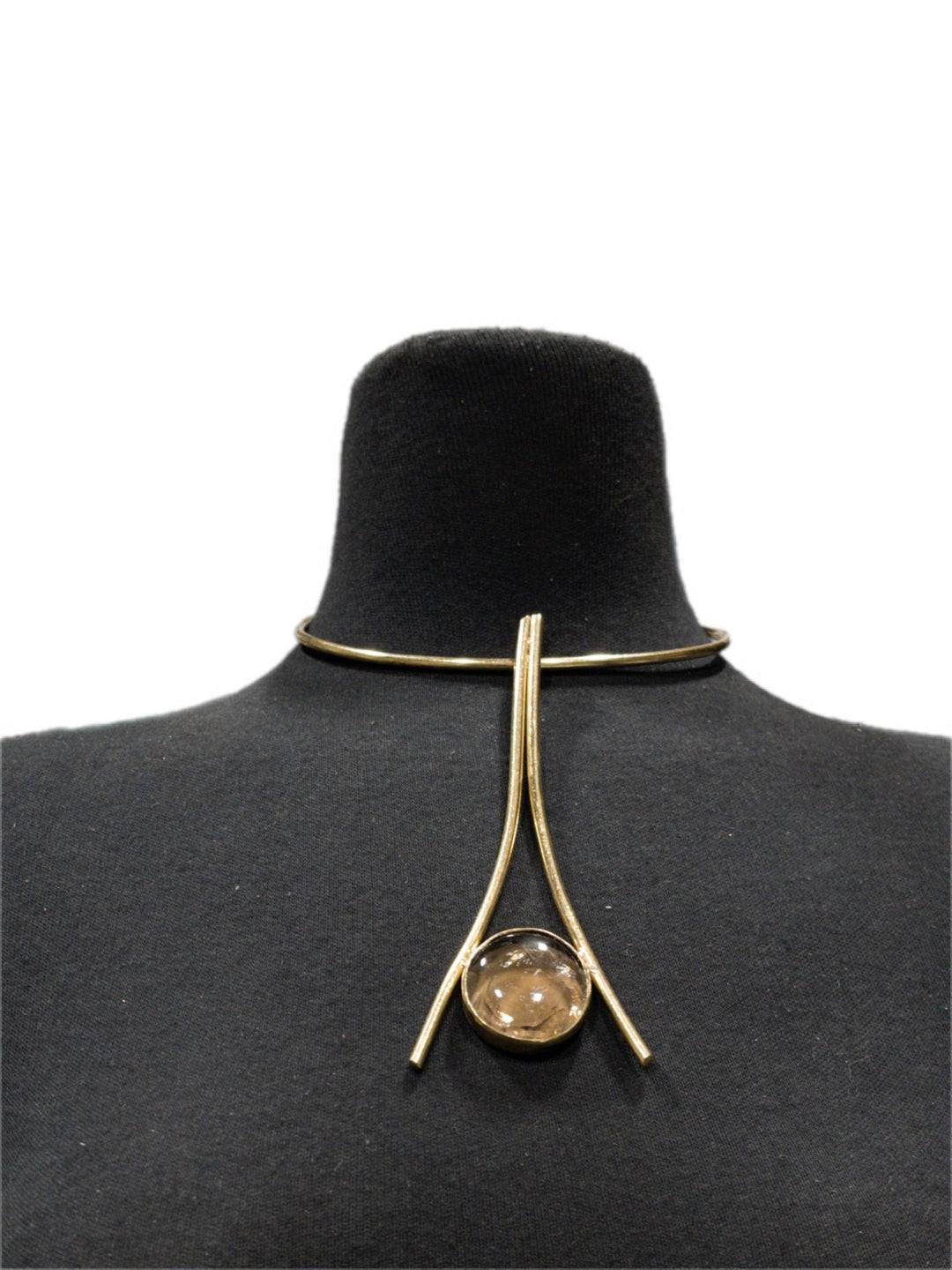 Upinde Tower Brass with Glass Stone Necklace - Trufacebygrace