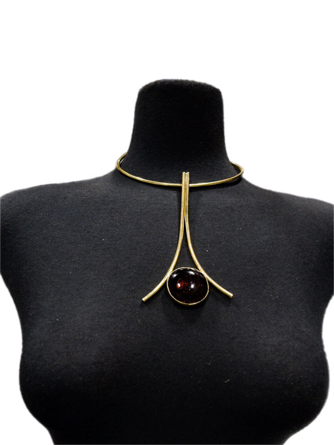 Upinde Tower Brass with Glass Stone Necklace - Trufacebygrace