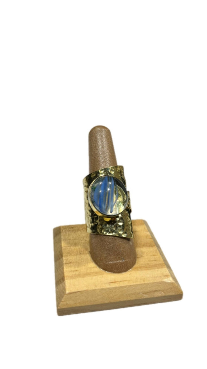 UPINDE Wraparound stone and Brass Ring - Trufacebygrace