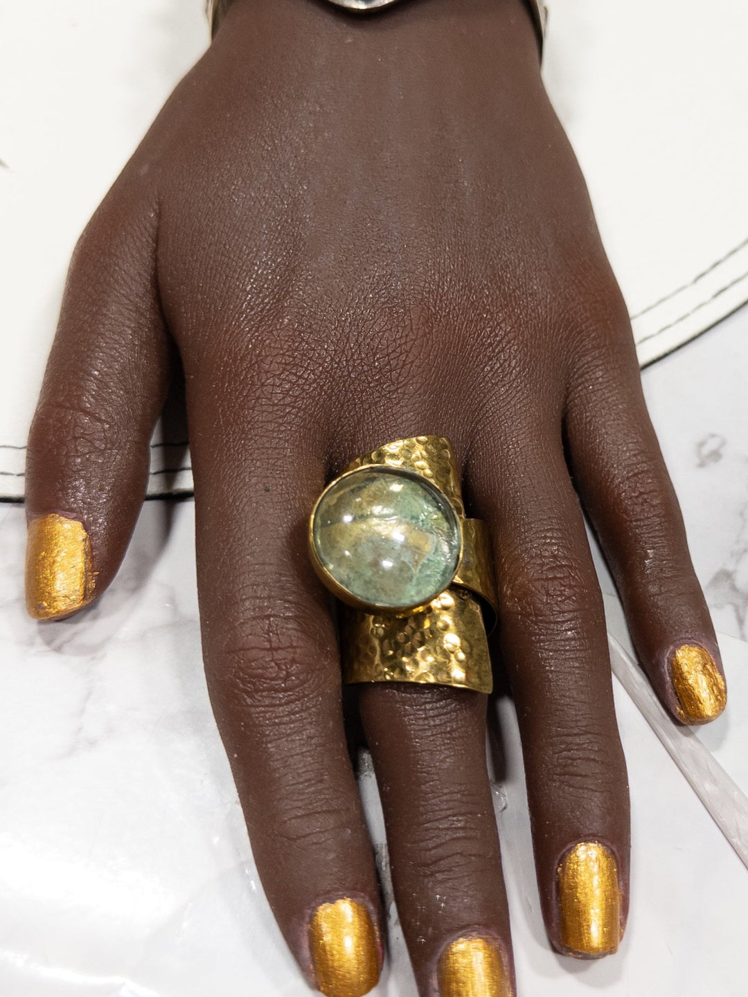 UPINDE Wraparound stone and Brass Ring - Trufacebygrace