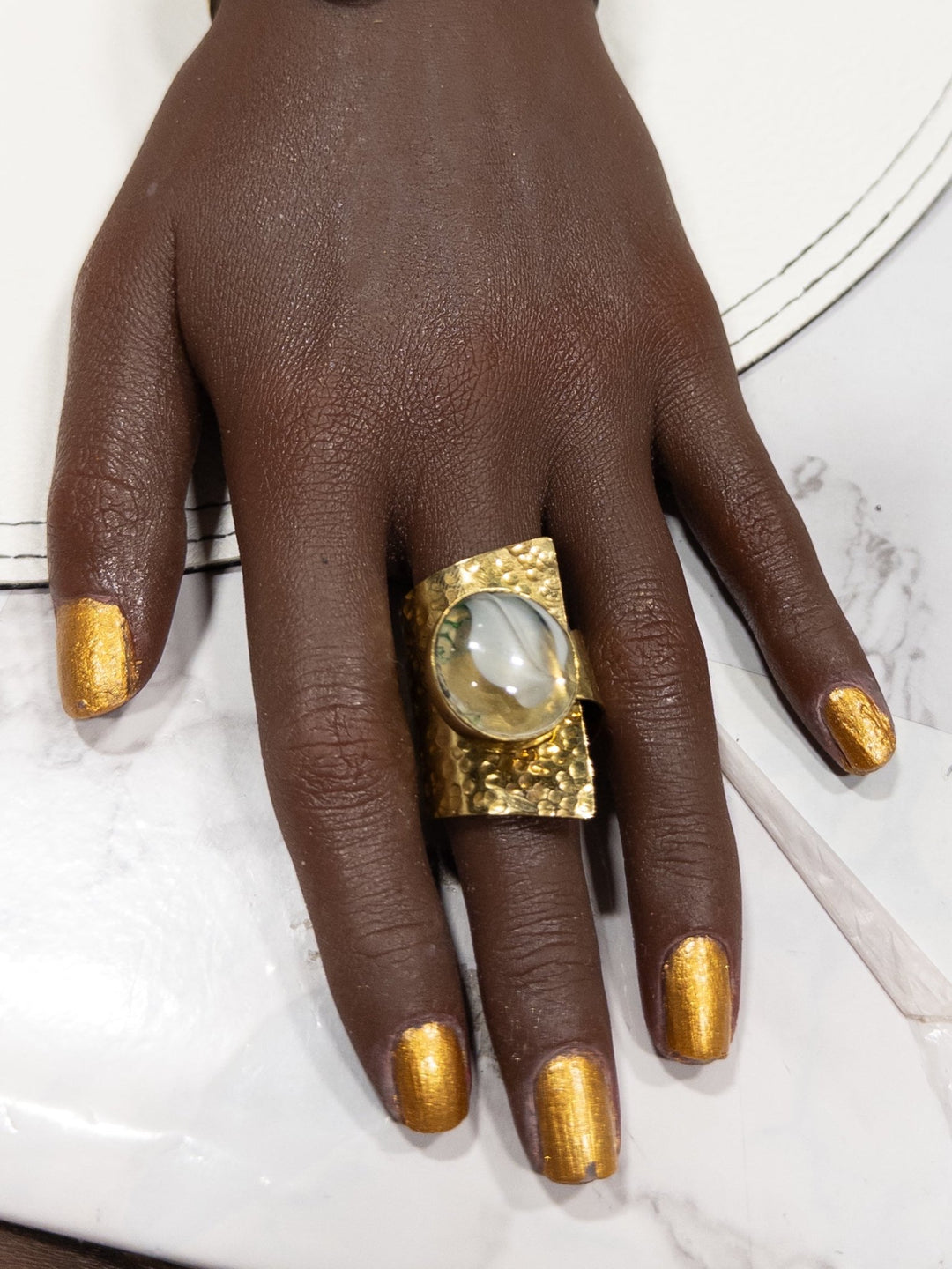 UPINDE Wraparound stone and Brass Ring - Trufacebygrace