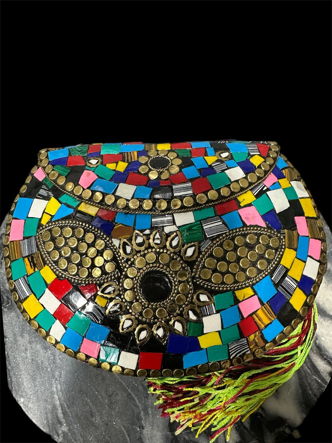 Vibrant Mosaic Metal Clutch - Trufacebygrace