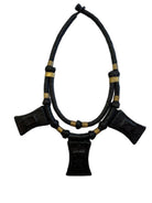 Wari Battle Axe Pendant Leather Necklace - Trufacebygrace