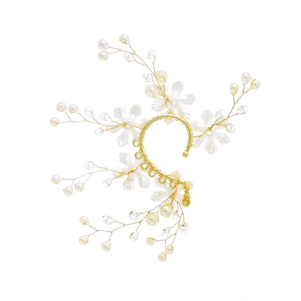 White flower Ear cuff/ear clip - Trufacebygrace