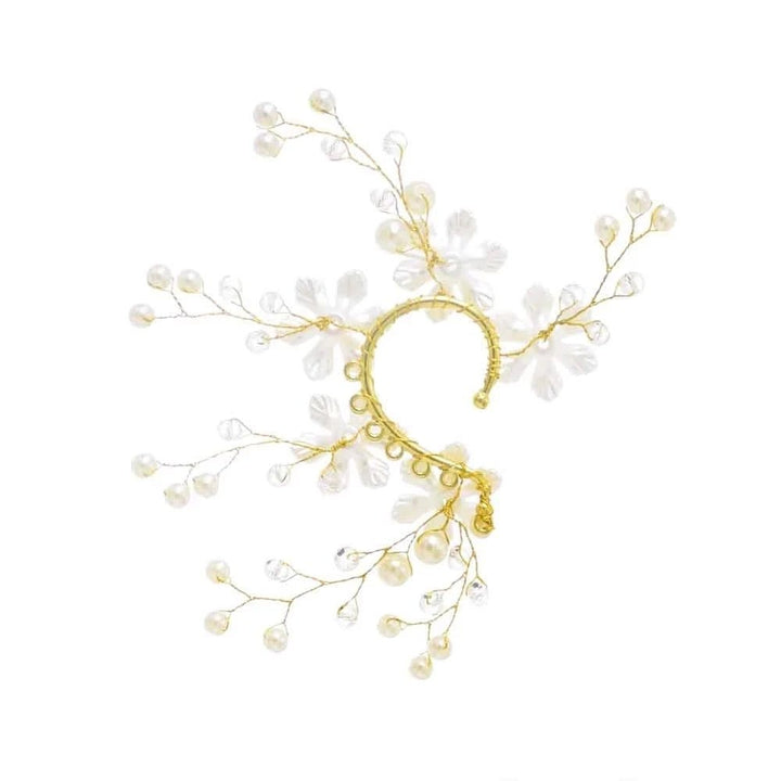 White flower Ear cuff/ear clip - Trufacebygrace