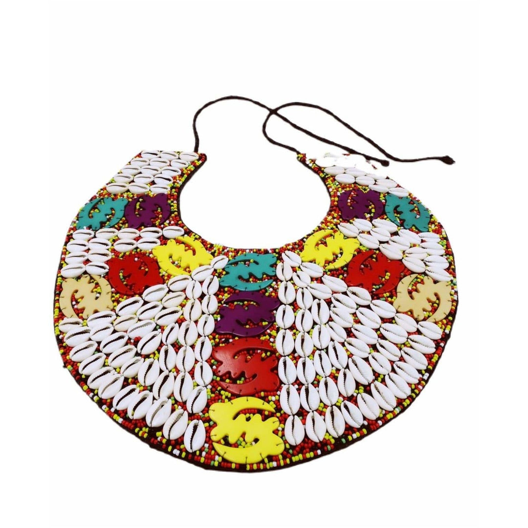 Winnie Mandela statement Beaded and cowry shell Bib - Trufacebygrace